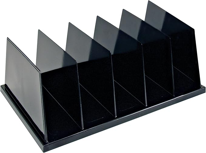 Officemate Recycled Large Standard Sorter, 5 Compartments, 13.5 x 9 x 5 Inches, Black (26192)
