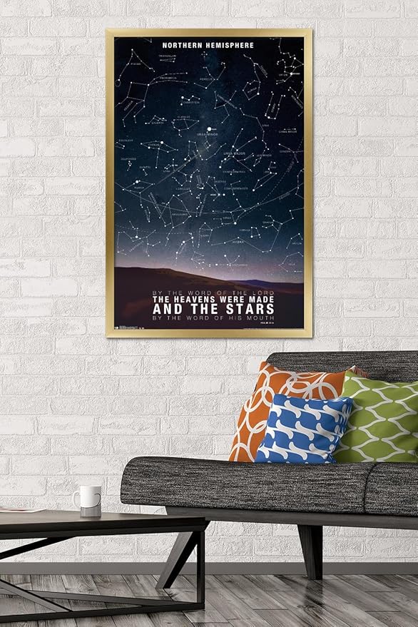 The Stars Wall Poster, 34L" x 22.4W", Gold Framed Version