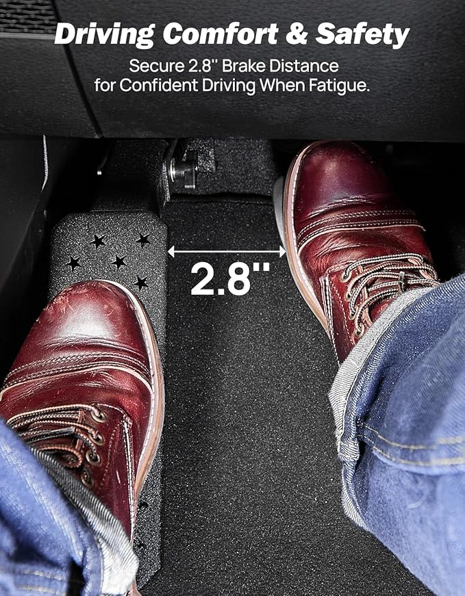 JOYTUTUS Dead Pedal Foot Rest Pad Compatible with 2007-2026 Jeep Wrangler JK JL 4X4 4XE & Gladiator JT No Drilling Left Side Foot Rest Kick Panel with Anti-Slip Surface & American Flag Design