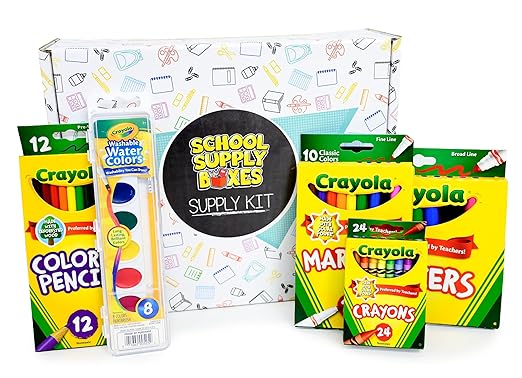 Artistic Essentials Back to School Bundle | Case (4 Boxes) - 99 Pieces per Box | School Supply Boxes - Back to School Essentials | Includes Markers, Coloring Products, Water Colors, Pencils, & More