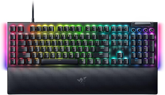 Razer BlackWidow V4 Mechanical Gaming Keyboard: Green Switches Tactile & Clicky - Chroma RGB - 6 Macro Keys - Magnetic Wrist Rest - Doubleshot ABS Keycaps - Roller & Media Keys - Snap Tap