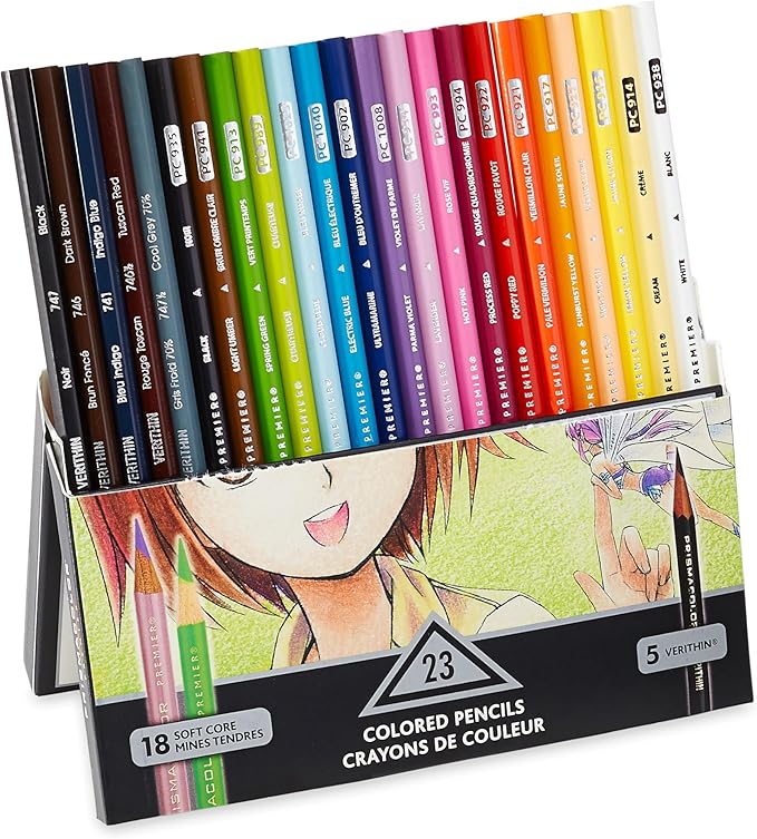 Prismacolor Premier Colored Pencils, Manga Colors, Adult Coloring, 23 Pack