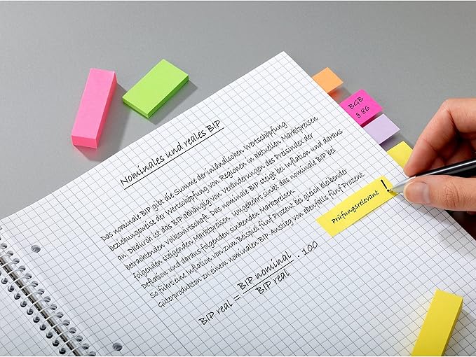 Post-it Page Markers, 1/2 in X 1-3/4 in, Assorted Bright Colors, 100 Sheets/Pad, 5 Pads/Pack (670-5AF2)