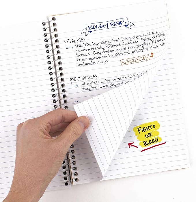 Five Star Spiral Notebook, 2 Subject, College Ruled Paper, 6" x 9-1/2", 80 Sheets, Fights Ink Bleed, Water Resistant Cover, Seaglass Green (840029CH1-ECM)