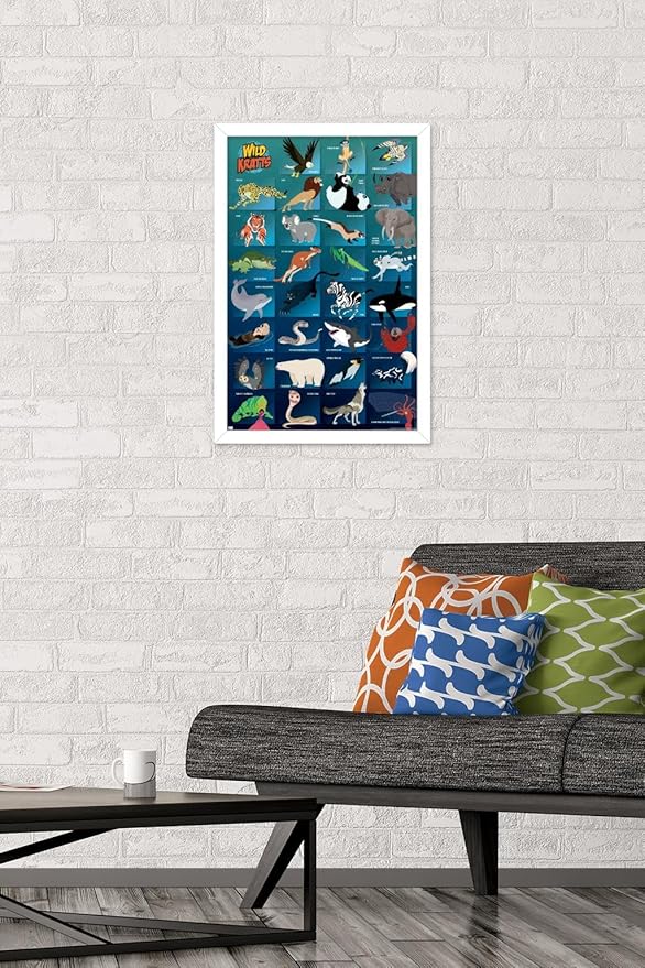 Wild Kratts - Grid Wall Poster, 22.4L" x 14.7W", White Framed Version
