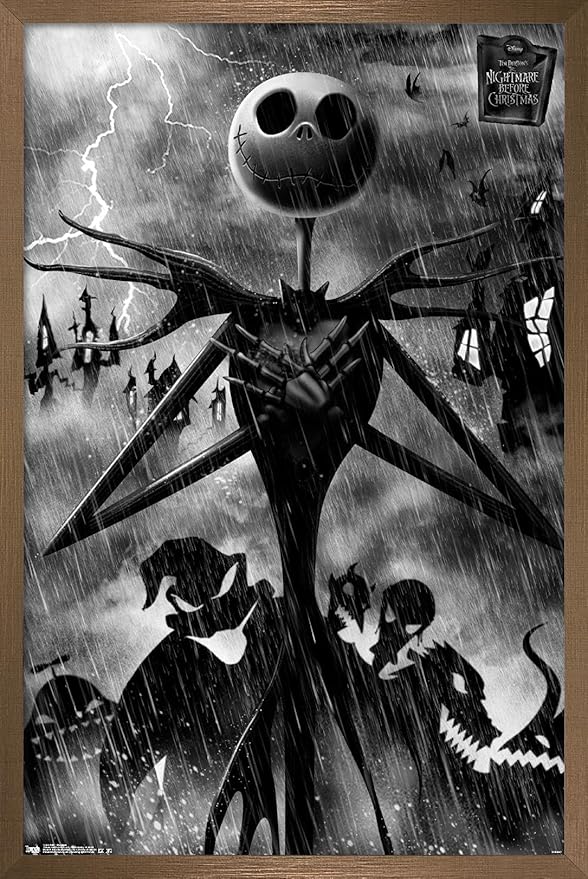 Trends International Disney Tim Burton's The Nightmare Before Christmas - Shadows Wall Poster, 34L x 22.4W, Bronze Framed Version