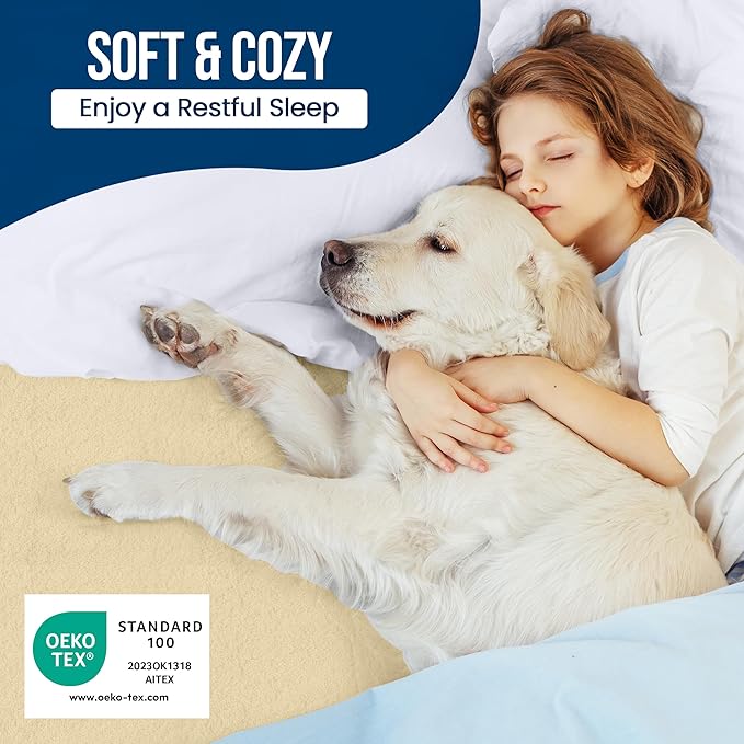 Utopia Bedding Waterproof Mattress Protector Queen Size, Premium 200 GSM Terry Mattress Cover, Soft & Breathable Bed Cover, Fitted Sheet Style with Stretchable Deep Pockets 17" (Beige)