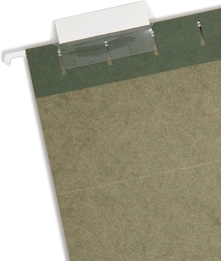 Smead Hanging File Folder with Tab, 1/5-Cut Adjustable Tab, Letter Size, Standard Green (64055), (Pack of 10, 250 Count Total)