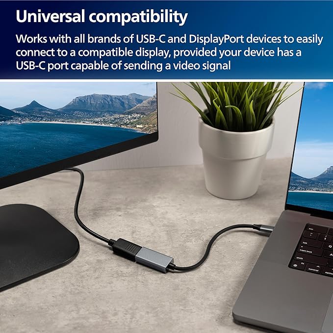 Philips USB-C to DisplayPort Adapter 12 Pack [8K UHD @ 60Hz 4K HD @ 144Hz] 32.4 Gbps Data Transfer Speed, Portable, Compatible MacBook Pro MacBook Air, iPad Pro, Spectre, Surface, SWL3143M/37