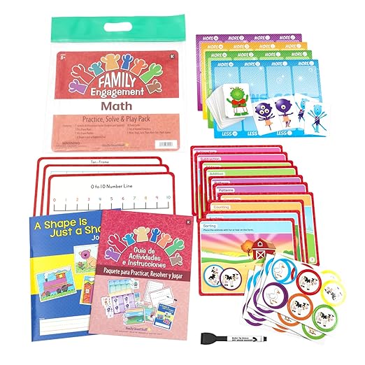 Really Good Stuff Family Engagement Math – Practice, Solve & Play Pack - Kindergarten