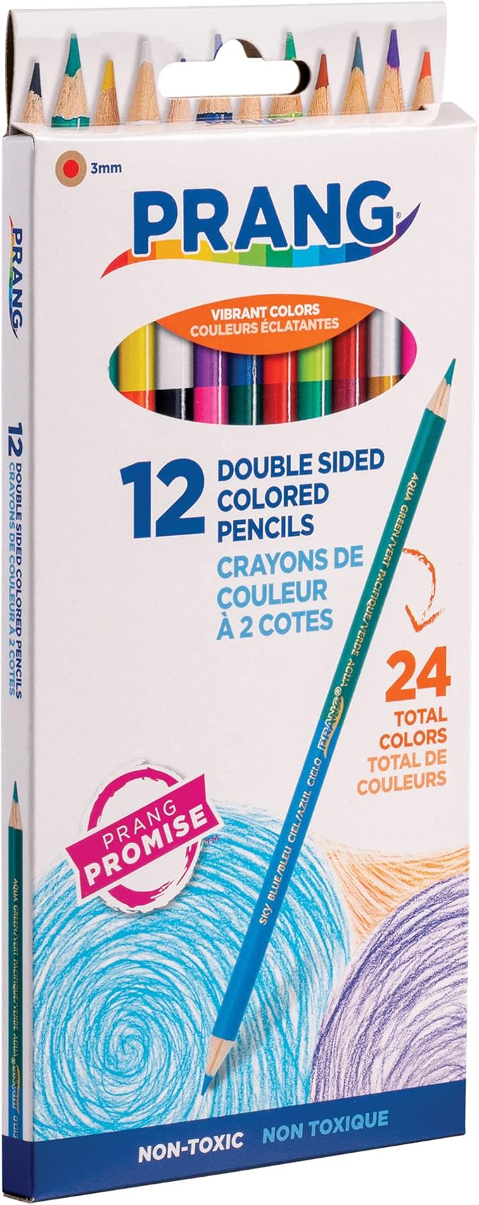 Prang Duo-Colored Pencils, 24 Assorted Colors, 12 Count