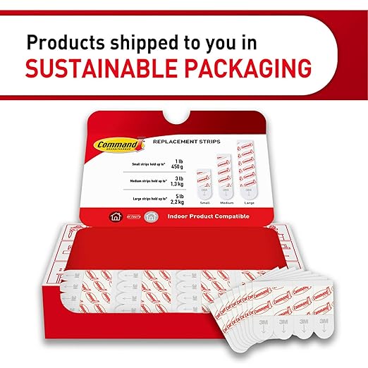 Command Poster Strips Value Pack, 64 Strips Damage-Free Poster Hangers, No Tools Requried, Great for Home, Room, Wall, Office, and Dorm Decor, White Adhesive