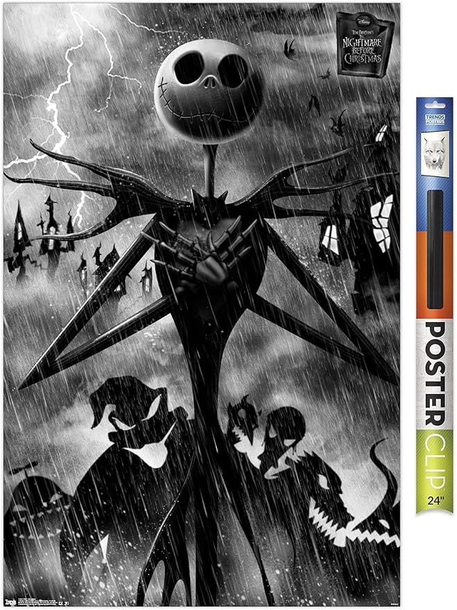 Trends International Disney Tim Burton's The Nightmare Before Christmas - Shadows Wall Poster, 22.37" x 34.00", Poster & Mount Bundle