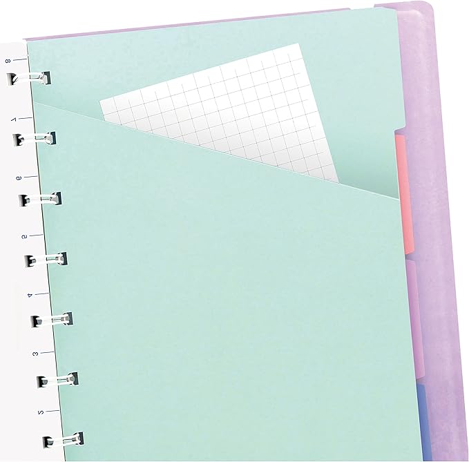 FILOFAX Refillable Pastel Notebook, A5 (8.25" x 5") Orchid - 112 Cream moveable pages - Index, pocket and page marker (B115054U)