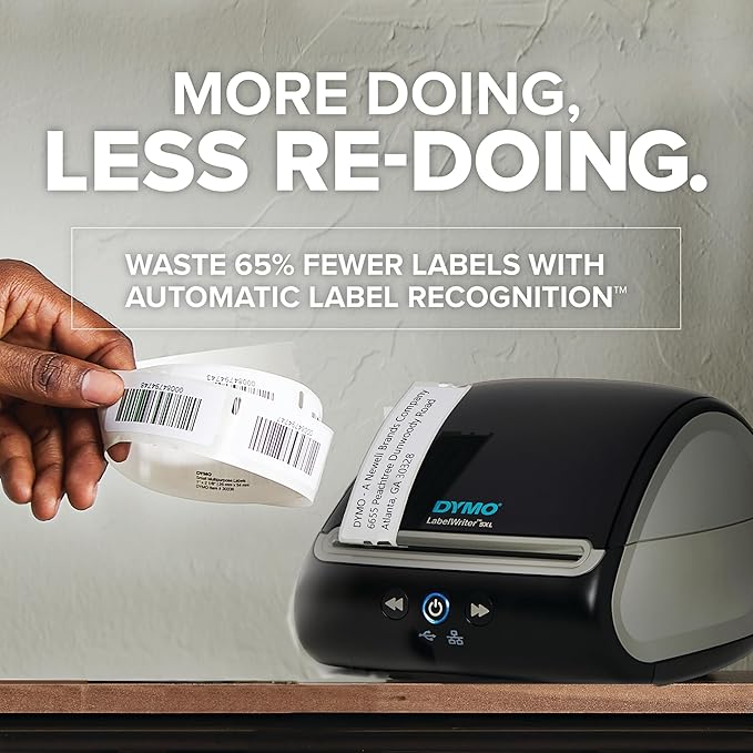 DYMO LabelWriter 5XL Label Printer Bundle Prints Extra-Wide ShippingLabels (UPS USPS) from Amazon eBay and More Perfect for eCommerce Sellers Includes 5 Extra-Large Shipping Labels (1100 Total)