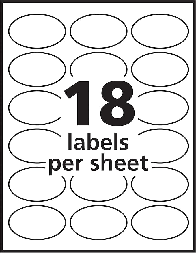 Avery Printable Blank Oval Labels, 1.5" x 2.5", Glossy Crystal Clear, 180 Customizable Labels (22854)
