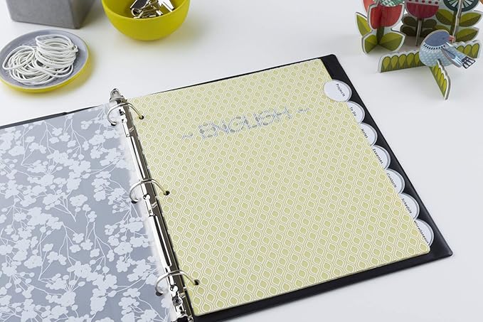 Avery Insertable Style Edge Plastic Dividers for 3 Ring Binders, 8-Tab Sets, Assorted White Frosted Designs, 24 Sets, 192 Divider Tabs (11291)