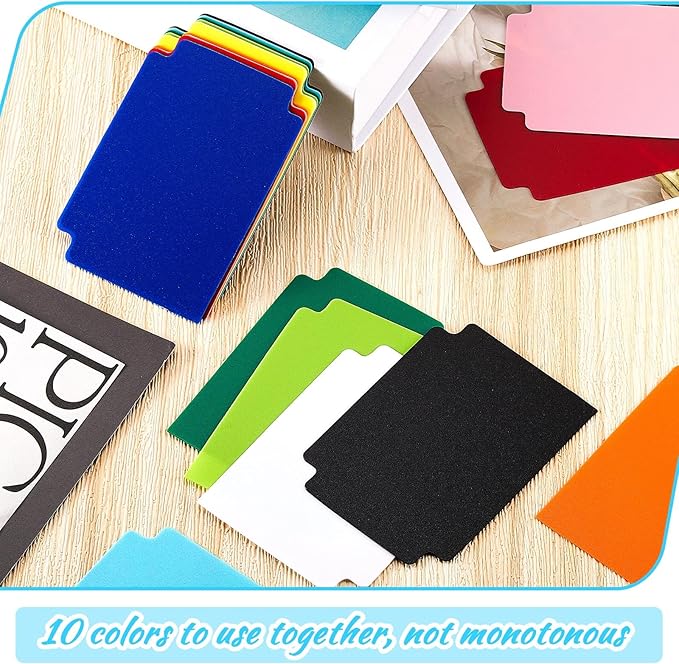 100 Pcs Trading Card Dividers Plastic Card Dividers, Multicolor Frosted Separator with Tabs Standard Vertical Compatible with MTG Games Sports TCG, 2.7 x 3.8 Inches