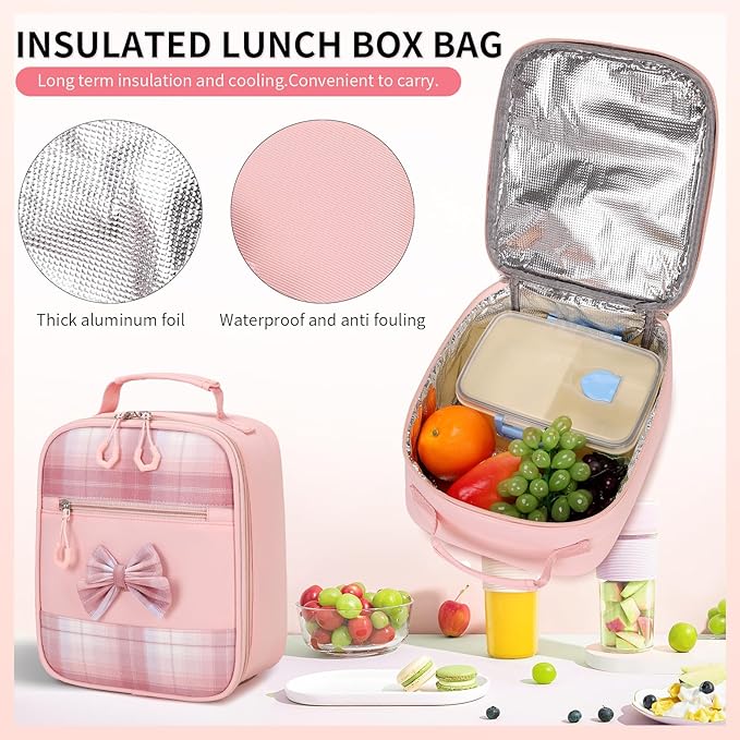 Girls Backpack 3pcs School Backpack with Lunch Box Teen Girl Backpack Set Cute Kids School Bag Bookbag for Teen Girls