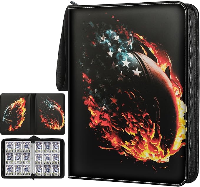 Rugby Card Sleeves Binder - 900 Pocket Sports Card Holder Compatible with Topps Baseball, Football, Rugby & More