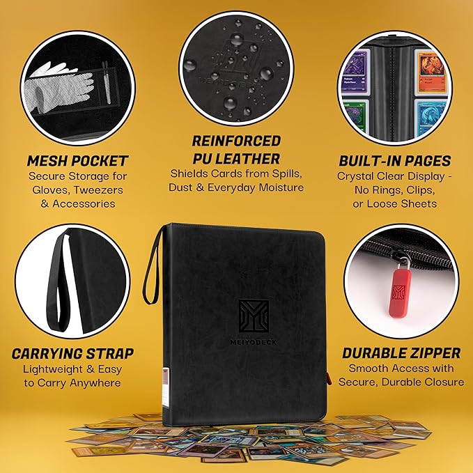Toploader Binder | Holds 384 Toploaders | 12-Pocket | Ringless Double-Sided Pockets | Includes Collector Tweezers & Gloves | Premium Top Loader Binder for Trading Cards, Pokemon, Yu-Gi-Oh & TCG