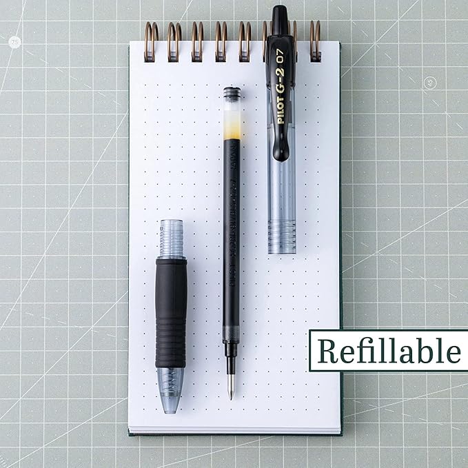 PILOT G2 Premium Refillable & Retractable Rolling Ball Gel Pens, 0.7mm Fine Point, 6 Black and 4 Blue Pens (Pack of 1, 10 Count Total)