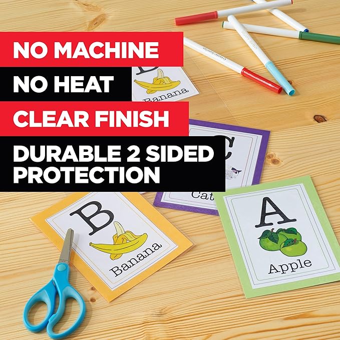 Scotch Self-Sealing Laminating Sheets, Gloss Finish, 9 in x 11.5 in, Easy to Use and No Laminator Needed, 5/Pack