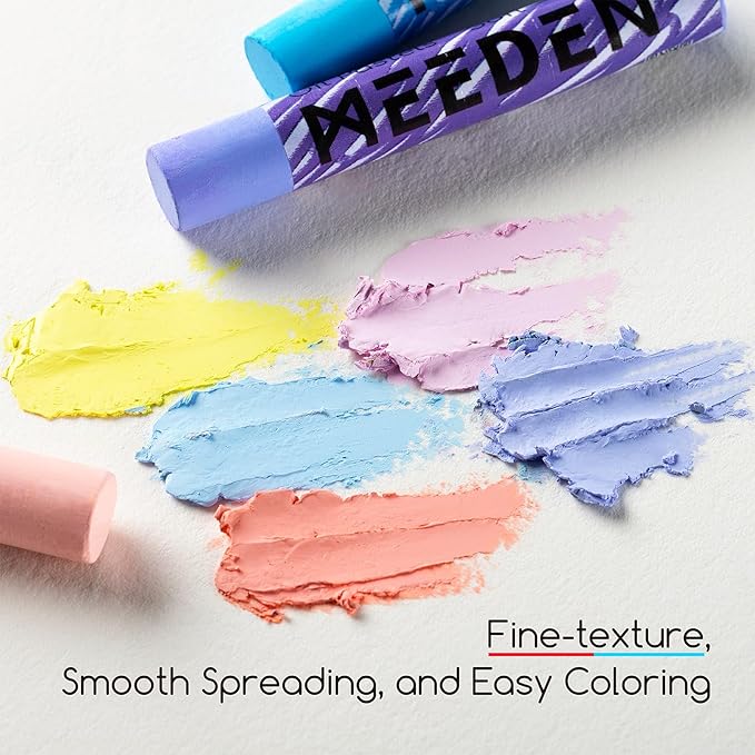 MEEDEN Soft Oil Pastels Set: 48 Colors with Extra 4 White Oil Pastels for Artists Beginners Adults Teachers - Vibrant Oil Pastel Crayons for Art Painting & Drawing, Blending, Layering, Shading