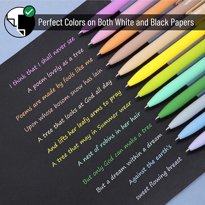 Mr. Pen- Retractable Gel Pens, 12 Pack, Light Vintage Ink Colors Gel Pens Fine Point, Fast Dry