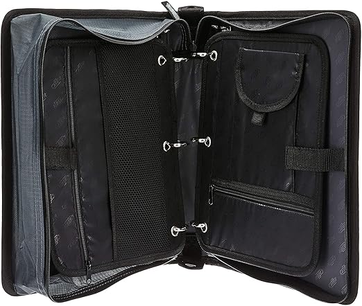 Case-it The Dual 2-in-1 Zipper Binder - Two 1.5 Inch D-Rings - Includes Pencil Pouch - Multiple Pockets - 600 Sheet Capacity - Comes with Shoulder Strap - Mint Blue Dual-101