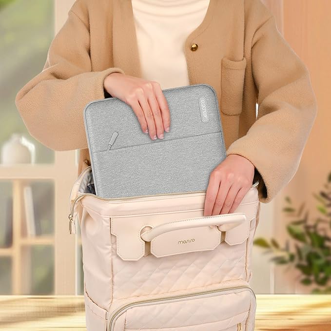 MOSISO Laptop Case 13 inch, 13 inch Laptop Sleeve Compatible with MacBook Air M4 M3 M2 M1 2025-2018 / Pro M2 M1 2025-2016, Polyester Vertical Computer Sleeve Bag with Pocket, Gray