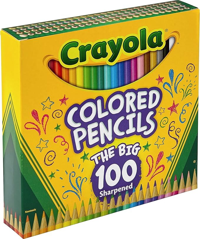 Crayola Colored Pencil Locker, 15 Dual-Tip Pencils, 30 Colors, Multicolor, (Model: 04-6841)