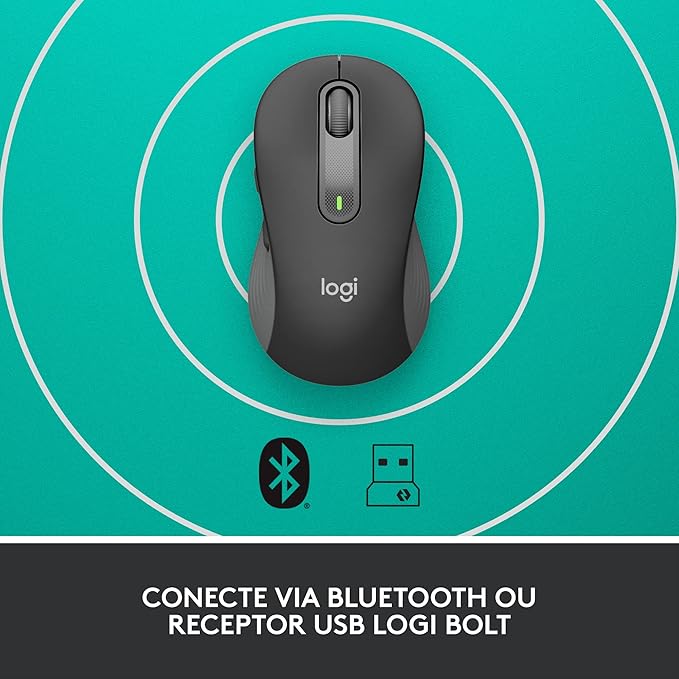 Logitech Signature M650 L Full Size Wireless Mouse - for Large Sized Hands, 2-Year Battery, Silent Clicks, Customizable Side Buttons, Bluetooth, Multi-Device Compatibility (Graphite)