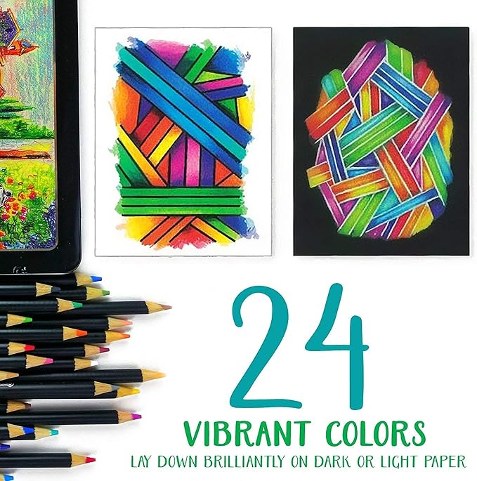 Crayola Signature Blend & Shade Soft Core Colored Pencils in Tin, Gift - 24 Count, Blend & Shade Colored Pencils
