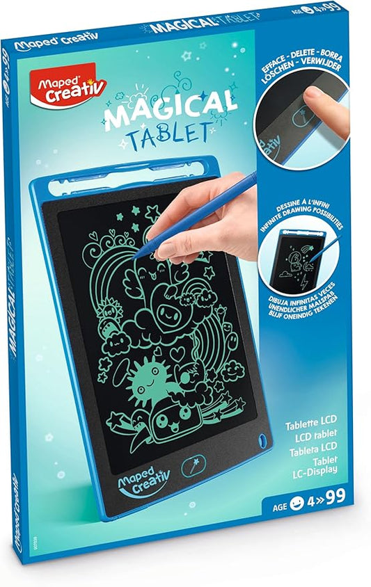 Maped Creativ Magical Drawing Tablet 2 Piece Kit (907039) - Blue - for Kids - Drawing and Writing Fun - Portable and Travel-Friendly - Includes Stylus Pen and Battery