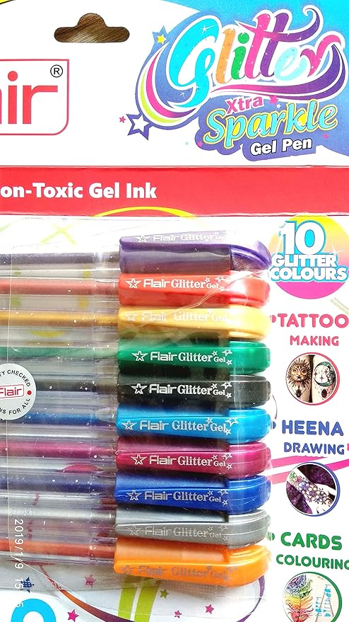Xtra Sparkle Glitter Gel 10 Colours Xtra Sparkle Gel Pen by Flair