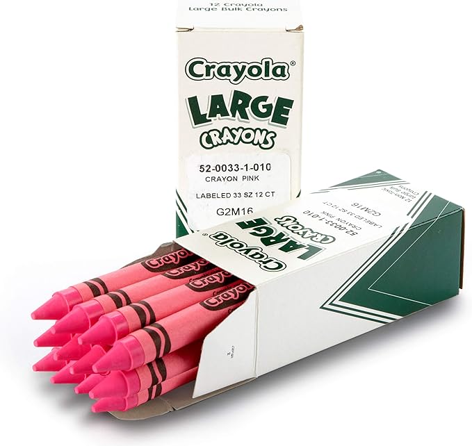 Crayola Large Crayons, Carnation Pink, Art Tools for Kids, 12 Count, 4" x 7/16"