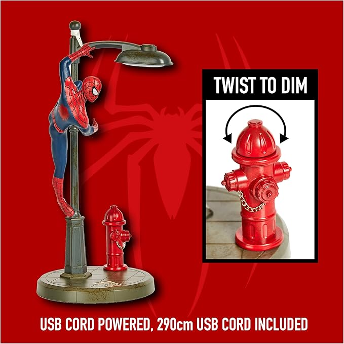 Paladone Spiderman Desk Lamp - Officially Licensed Disney Table Light, Marvel Streetlight Spider Man Spotlight, Gift for Multiverse Fans