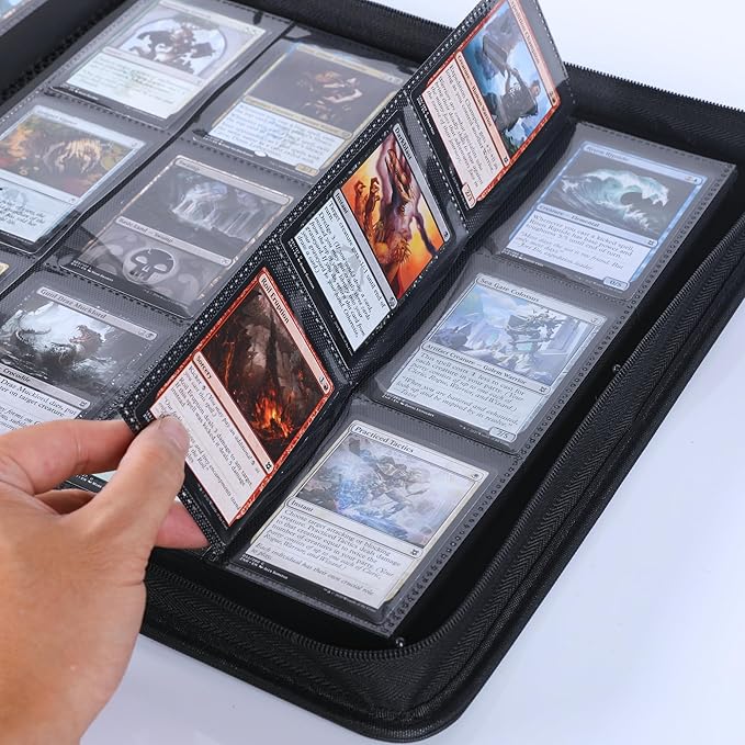 1200+ Pockets Trading Card Binder, 12-Pocket Card Ablum Compatible with lorcana,MTG,Sports Cards & Other Standard Size Trading Card (RED)