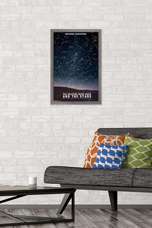 The Stars Wall Poster, 22.4L" x 14.7W", Barnwood Framed Version