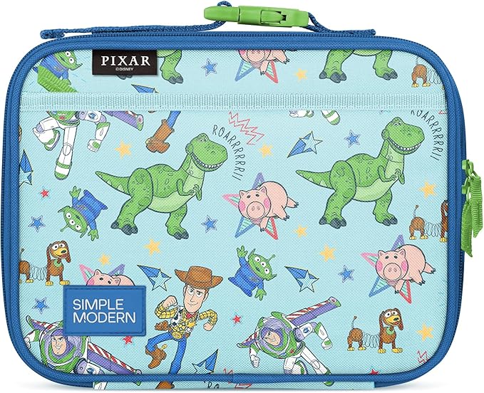 Simple Modern Disney Pixar Kids Lunch Box for School | Reusable Insulated Lunch Bag for Toddler, Girl, and Boy | Exterior & Interior Pockets | Hadley Collection | Buzz and Woody Adventures