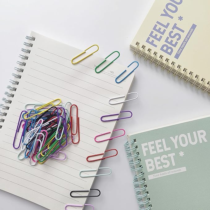 150 Pcs 2 Inch/50mm Large Paperclips,Assorted Colored Coated Big Paper Clips for School Office and Everyday Use