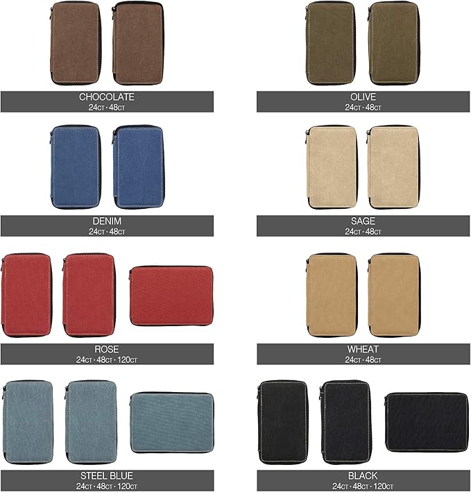 Speedball Art Products Canvas Storage Case for Pencils, Markers, Pens and Art Supplies, Black, Holds Up to 24 Standard Pencils