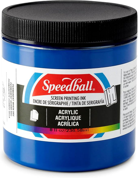 Speedball 046210, 46210, Acrylic Screen Printing Ink, 8 Fl Oz. 237 ml, Process Cyan