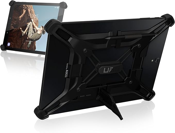 URBAN ARMOR GEAR [UAG] Rugged Exoskeleton Universal Android Tablet Case [Black] with Stand and Pen Holder for 9 & 10-inch Tablets Including Galaxy Tab S3, Tab S2, Tab A, Tab E & More