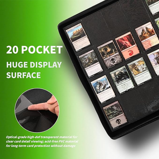 2000 Pockets Trading Card Binder, 20-Pocket Card Ablum Compatible with MTG,Sports Cards & Other Standard Size Trading Card (WHITE)