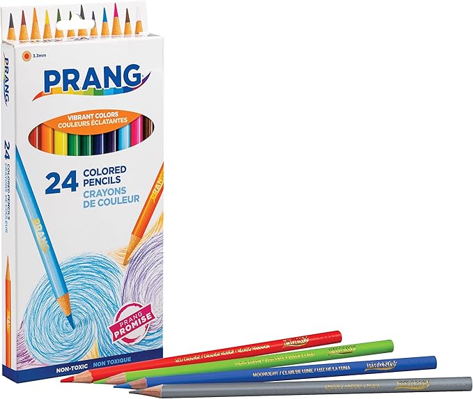 Prang Colored Pencils, Assorted Colors, 3.3 mm core, 24 Count