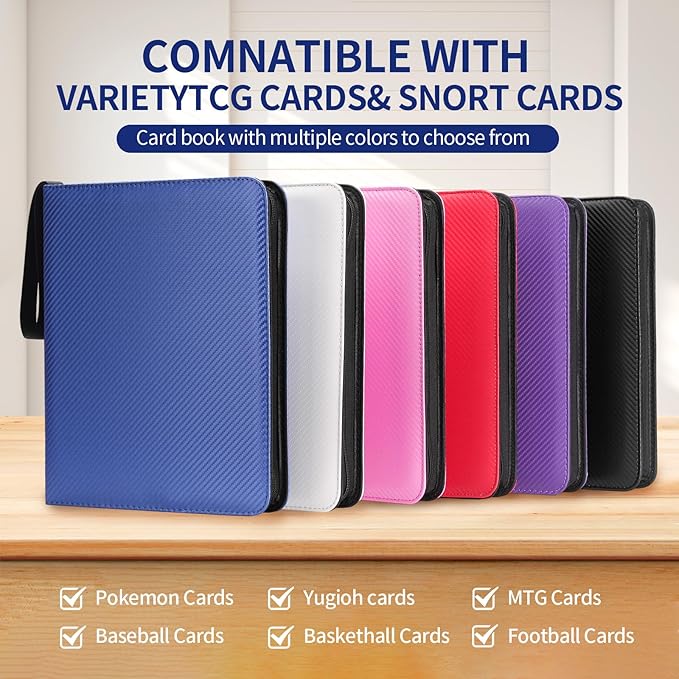 Card Binder – 720 Capacity, Zippered Trading Card Holder for MTG, Sports & Collectible Cards – Acid-Free, Durable & Travel-Friendly Storage (Purpule, 9 Pocket)