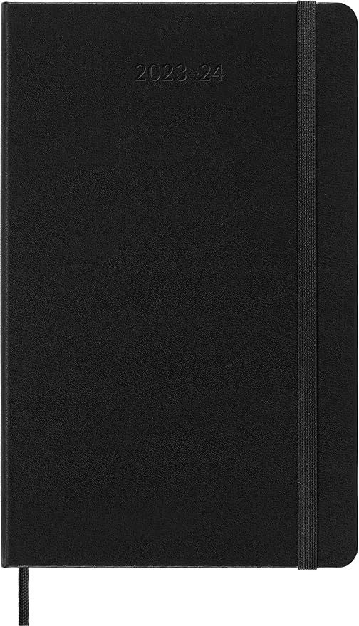 Moleskine 2023-2024 Weekly Planner, 18M, Large, Black, Hard Cover (5 x 8.25)