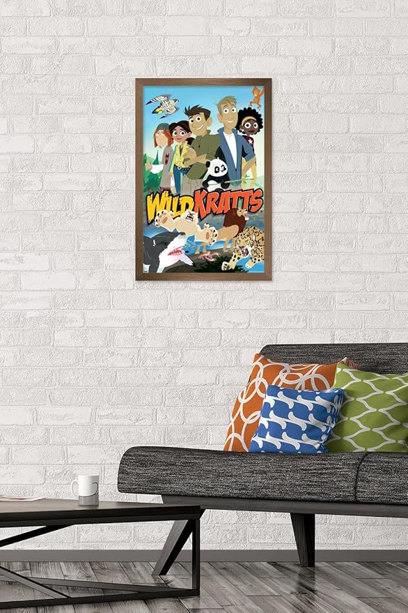 Wild Kratts - Group Wall Poster, 22.4L" x 14.7W", Bronze Framed Version